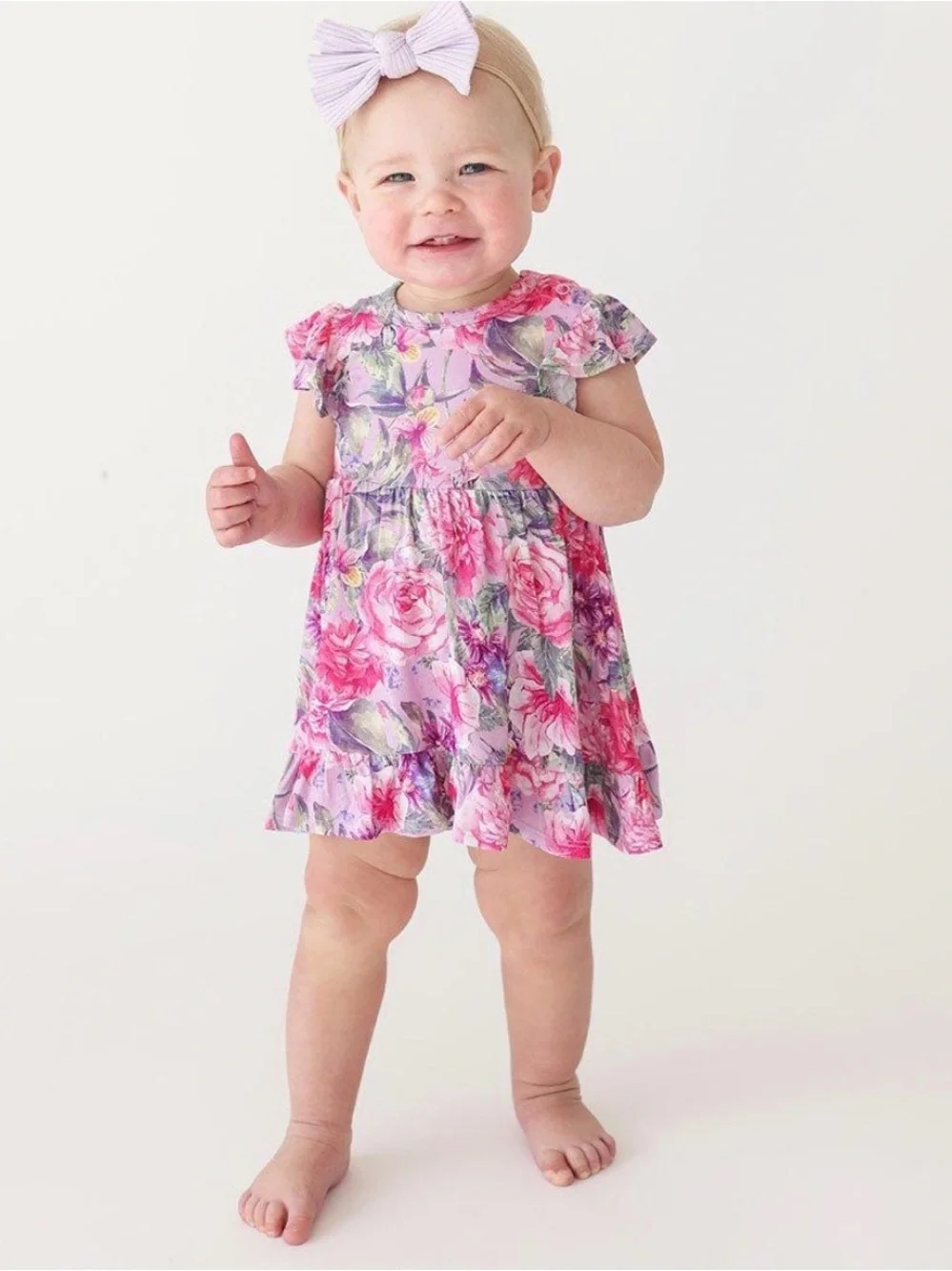 Posh Peanut Ruffled Twirl Bodysuit Dress